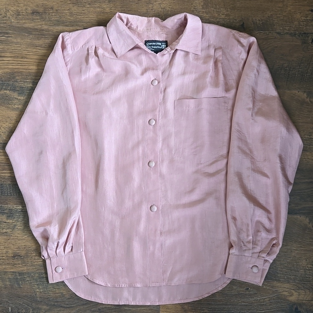 Carole Little For Saint Tropez West 100% Silk Button Down